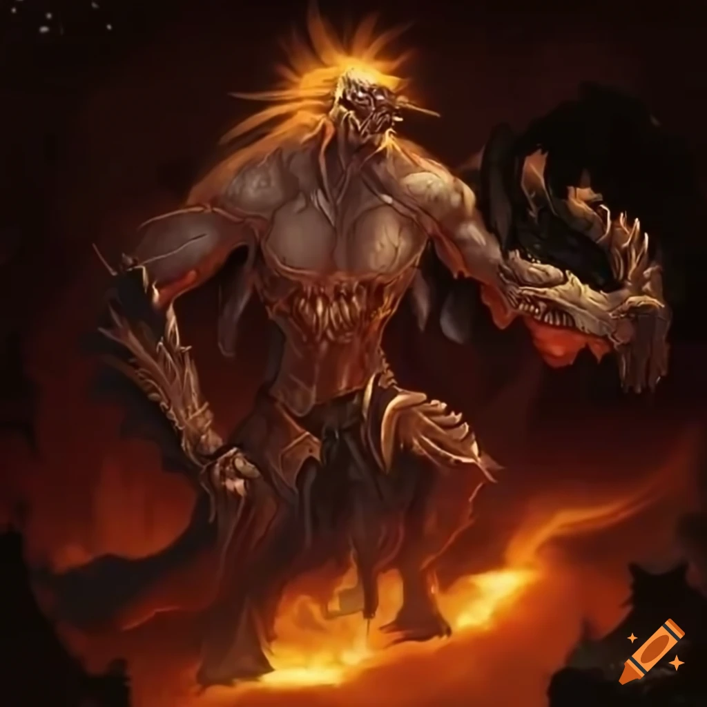 Image of a corrupted warrior with radiant aura on craiyon