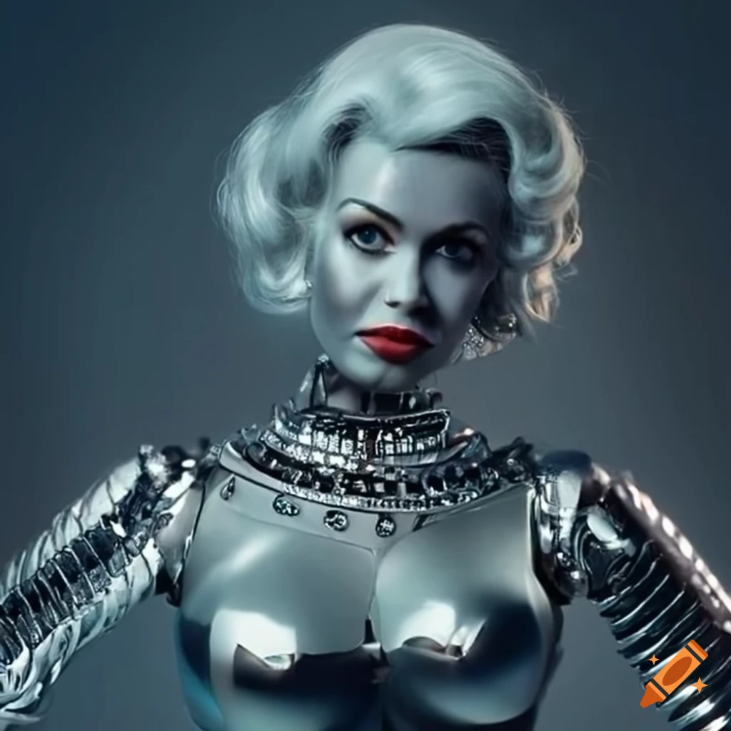 Metallic Female Robot Resembling Jane Mansfield