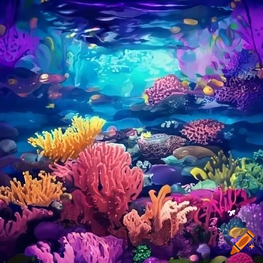 Colorful Underwater Scene Fabric