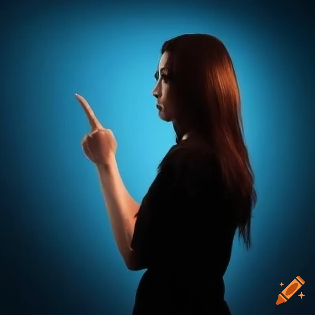 person pointing to the right