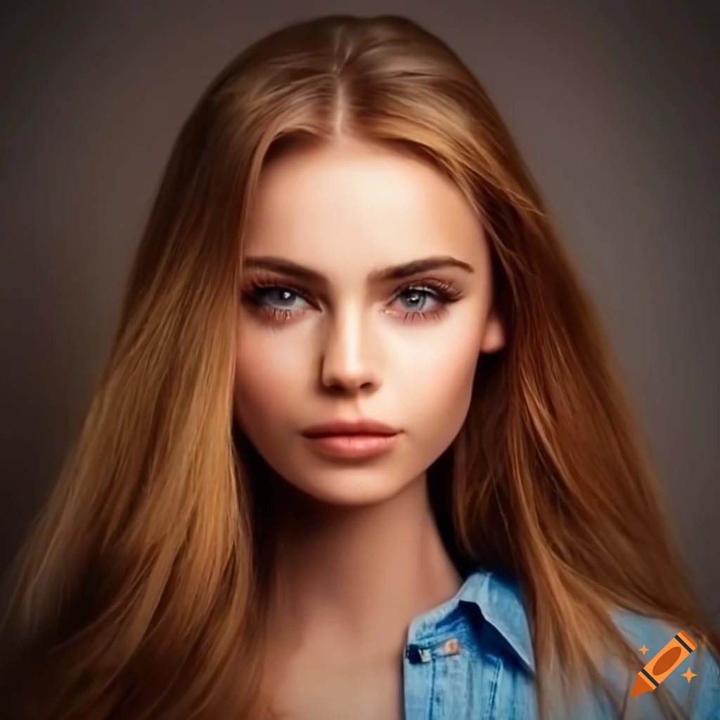 portrait of a girl with hazel eyes and golden hair