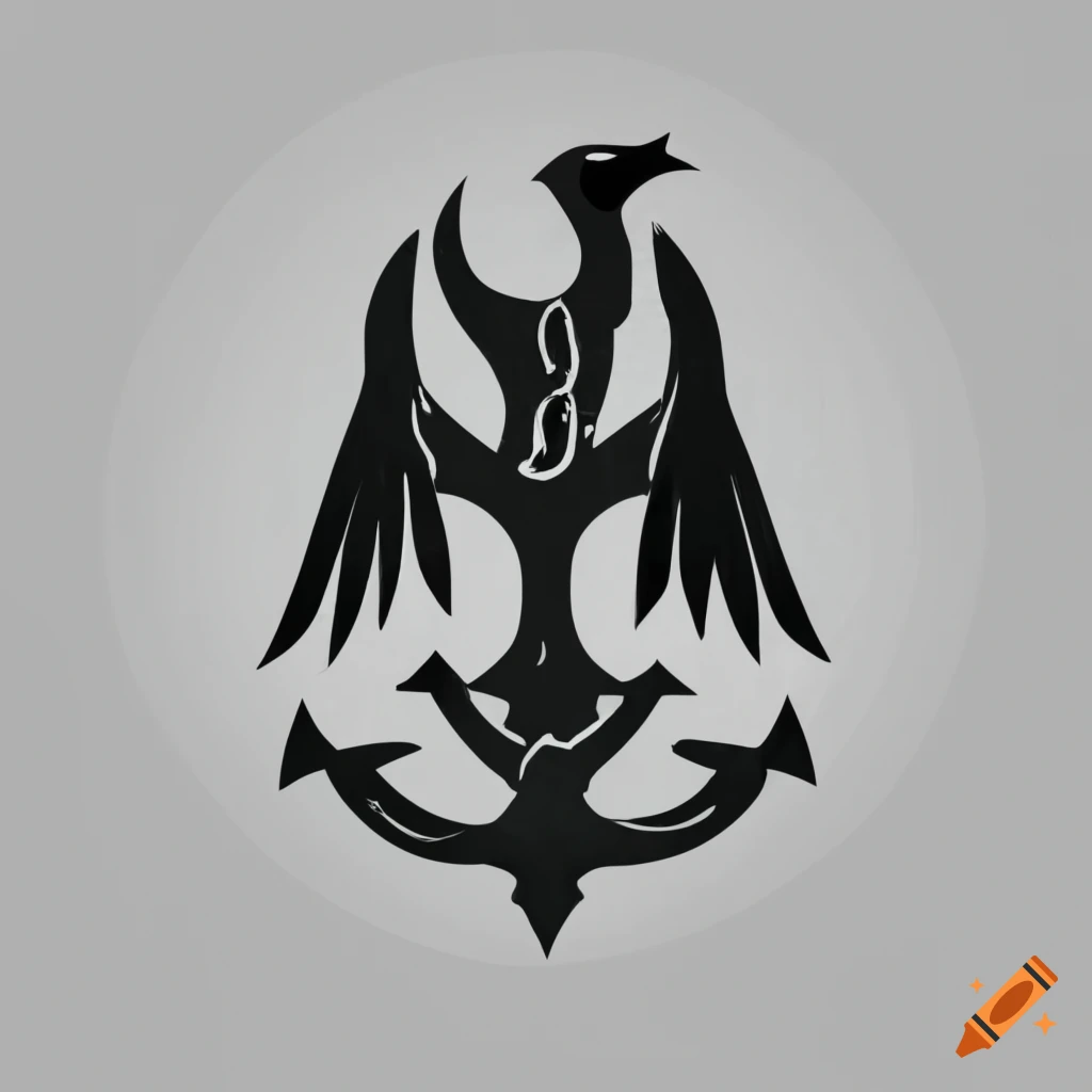 line art of a cardinal bird anchor logo