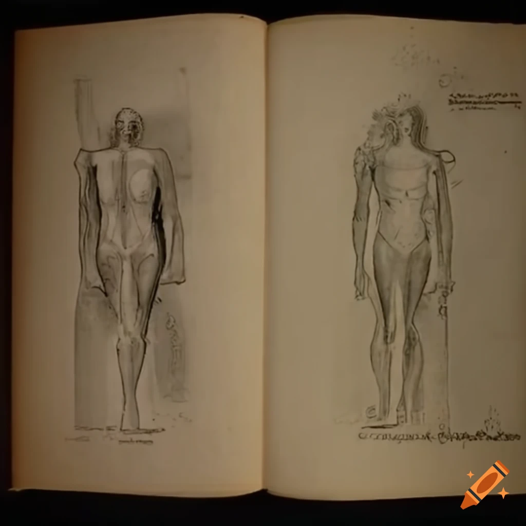 Shapeshifting Draw Illustration of a human shape-shifting