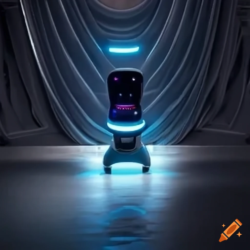 Futuristic remote delivery robot with a display on Craiyon