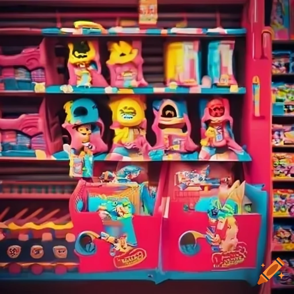 Display of throwing knives toys on store shelf