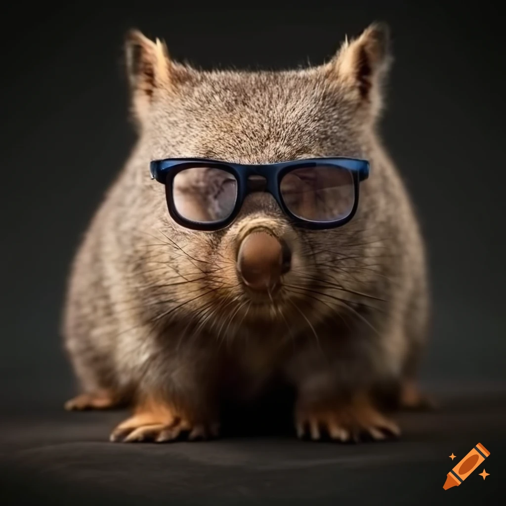 wombat wearing glasses
