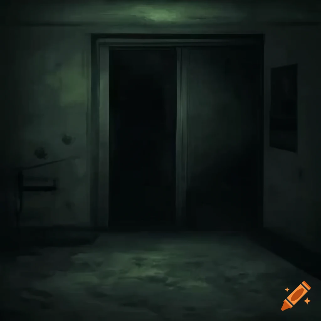 Dark and empty room with a scary atmosphere on Craiyon