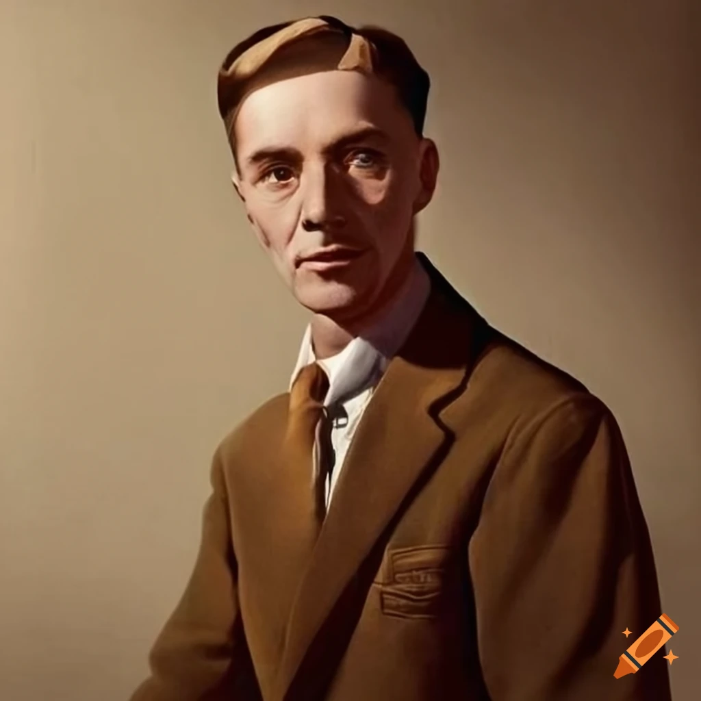 colorized photograph of a man in 1950s