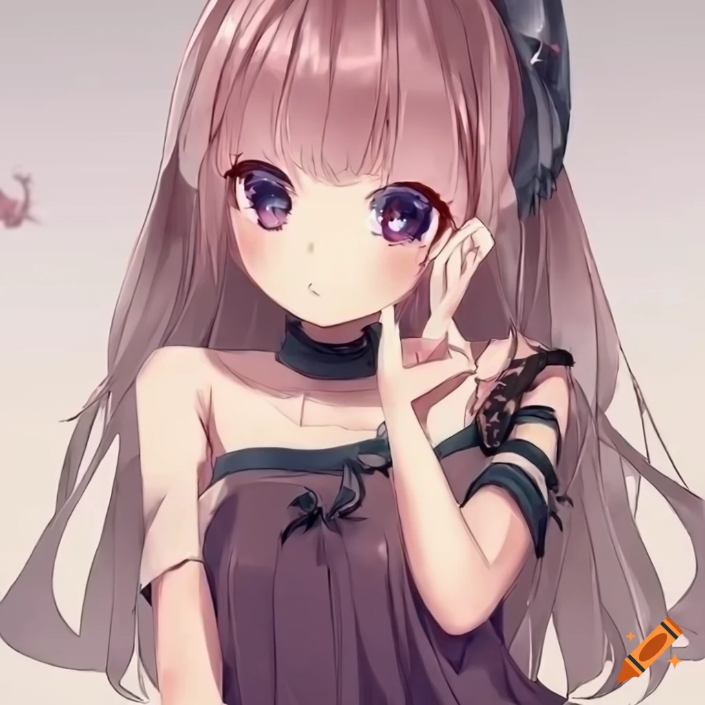 Illustration of a cute anime girl on Craiyon