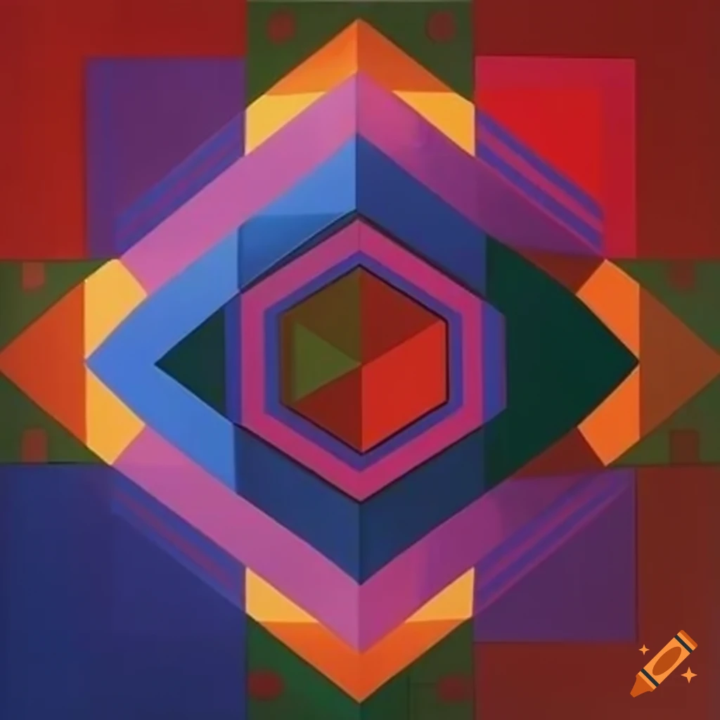Victor vasarely's surreal geometric artwork on Craiyon