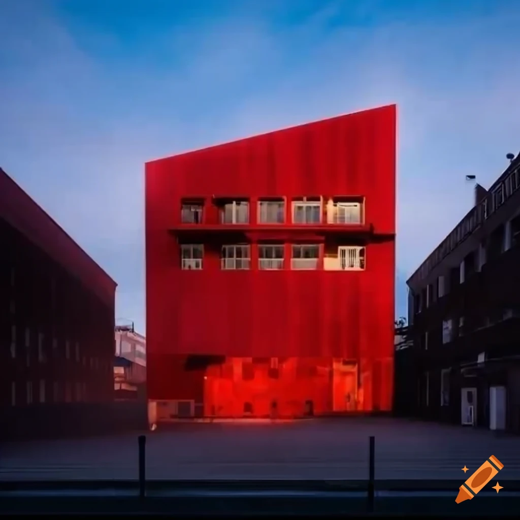 Modern black and red futuristic house on Craiyon