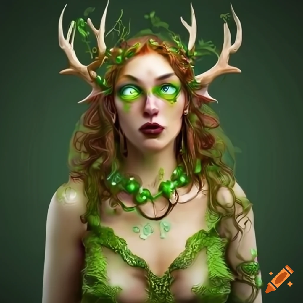 artistic-depiction-of-a-mythical-nymph-with-antlers-on-craiyon