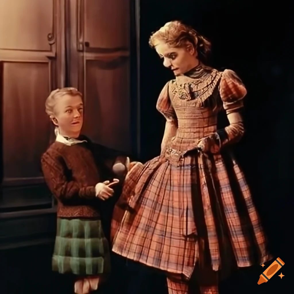 victorian girl and boy in a Doctor Who scene