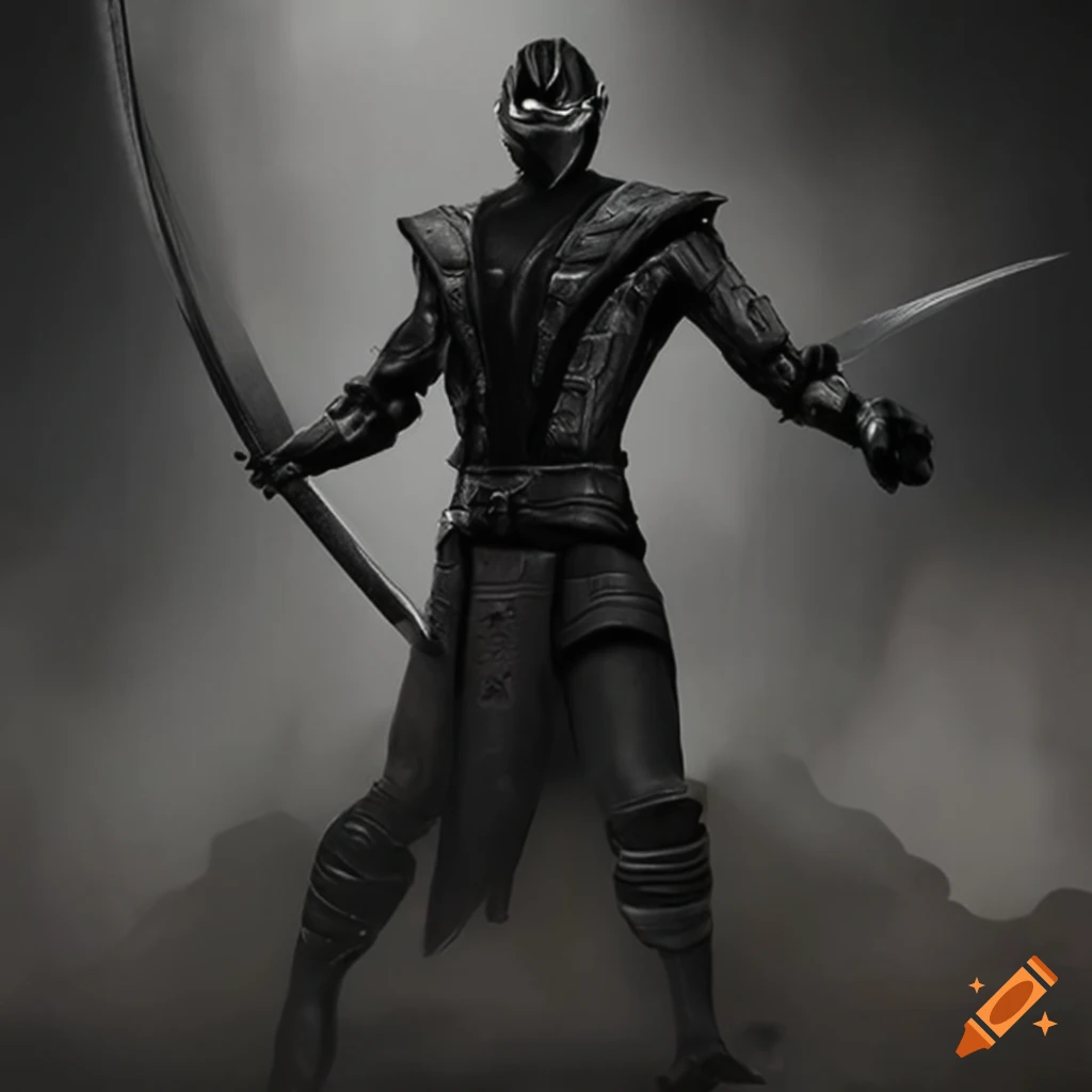 Image of noob saibot, a dark ninja with a black ninjato