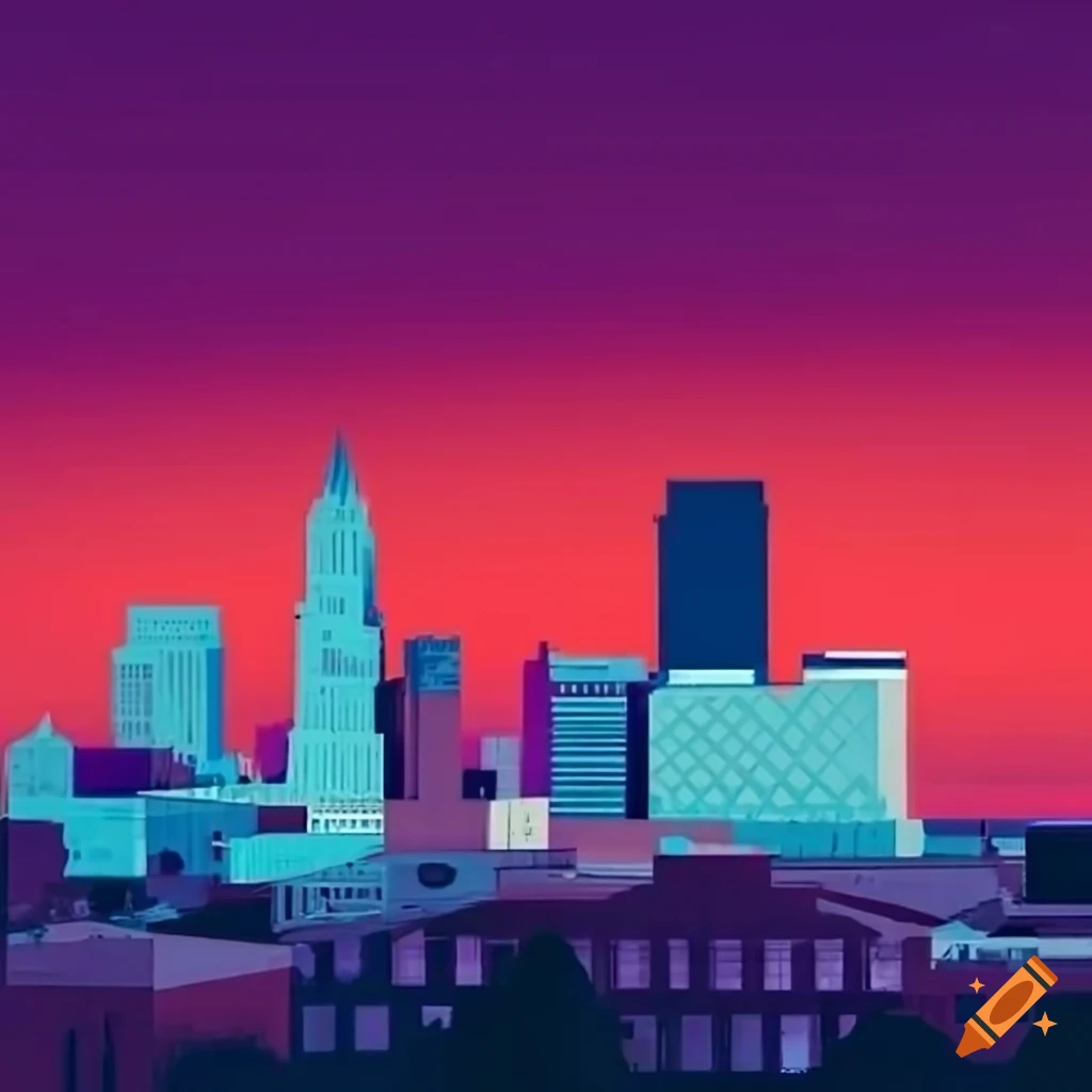 Isometric view of austin texas in a limitless flat painting style on