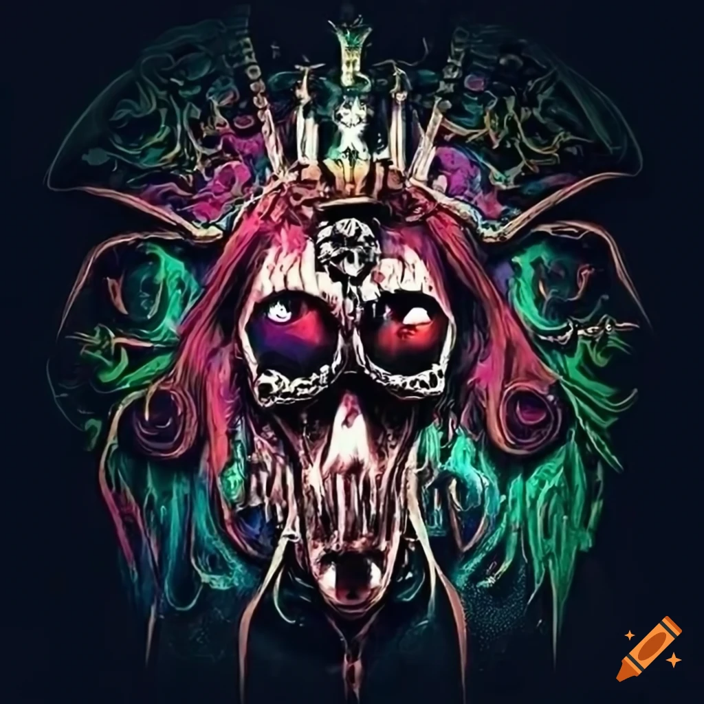 psychedelic heavy metal logo with eye hieroglyph
