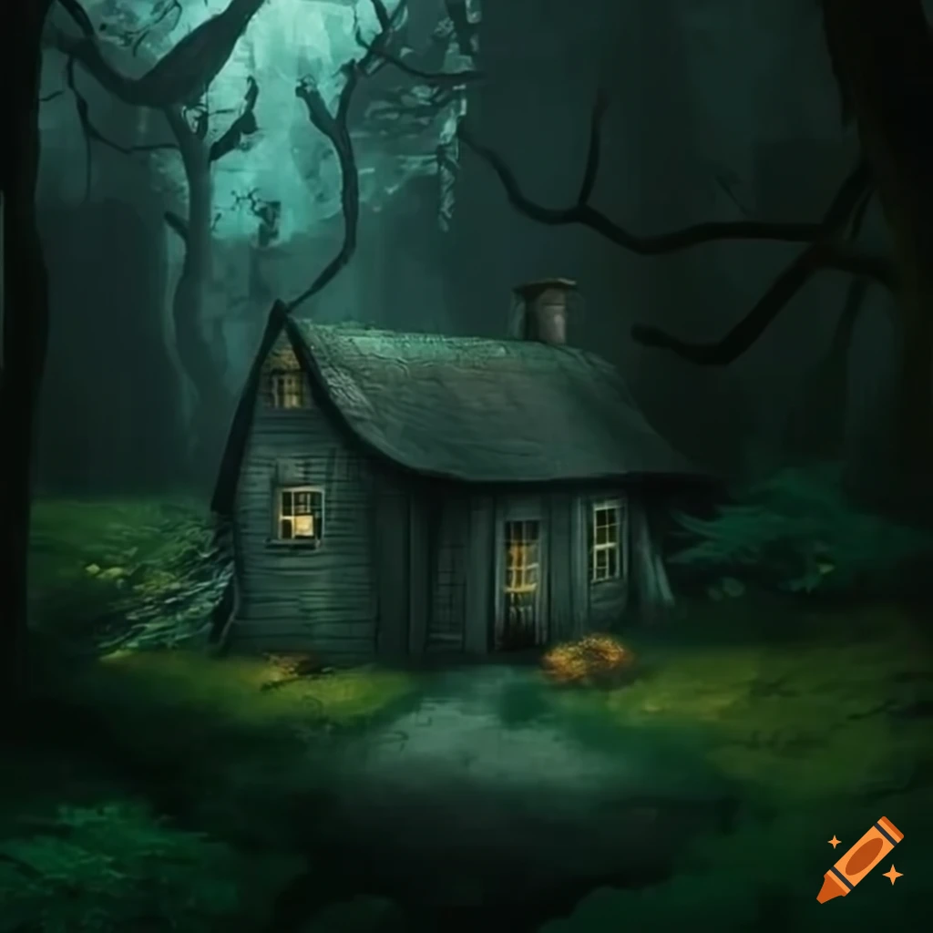 Dark fairy cottage in the woods on Craiyon