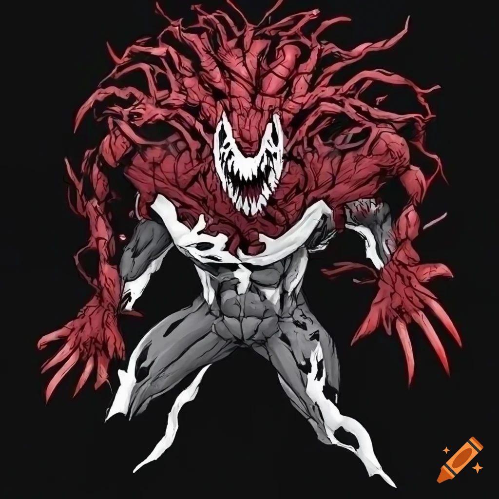 Black and white Carnage and Boros Garou artworks