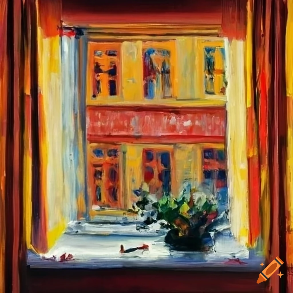 Impressionist oil painting with visible brush strokes