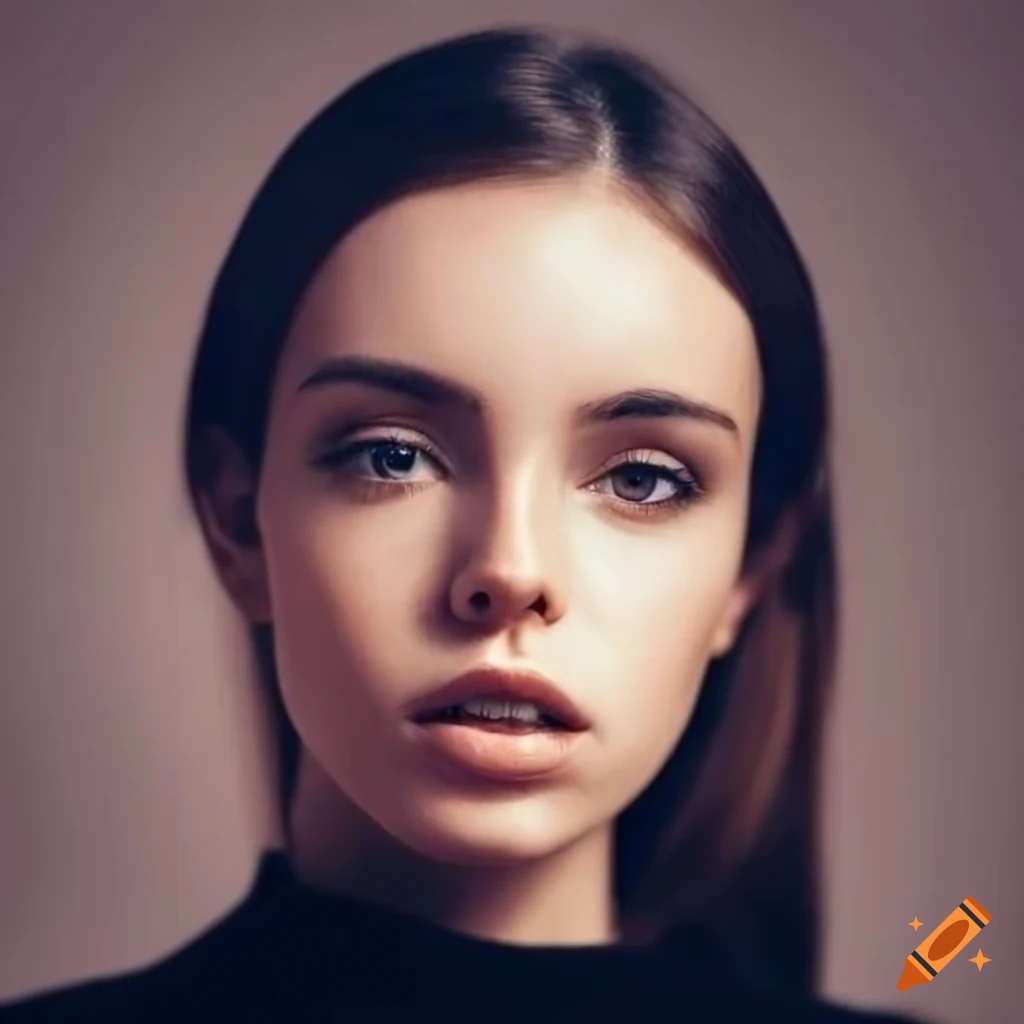 portrait of a beautiful young woman in a black sweater