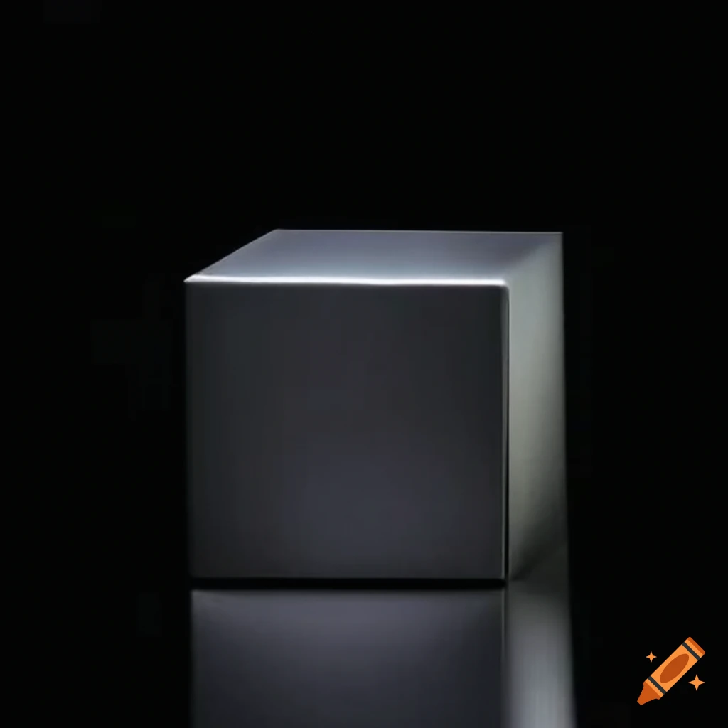 shiny metallic cube with sharp edges