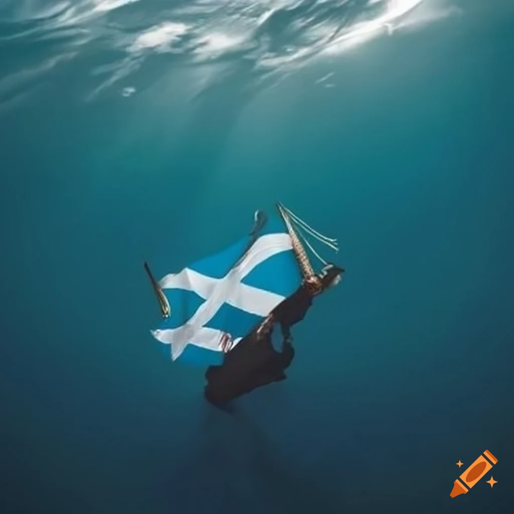 Scotland flag on a sinking ship