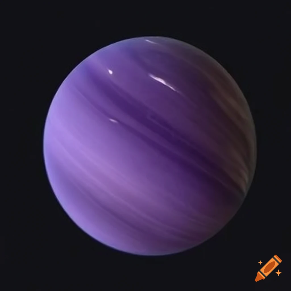 Purple glass-like planet in space on Craiyon