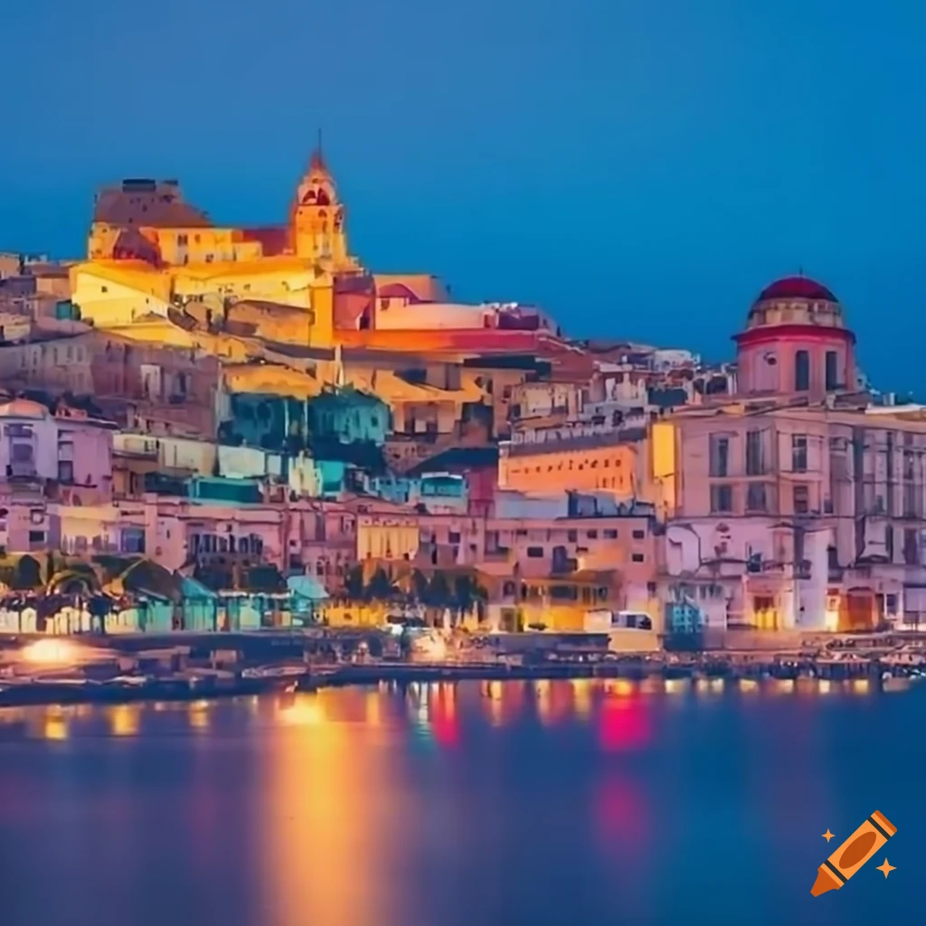 colorful illustration of Melilla city in Spain