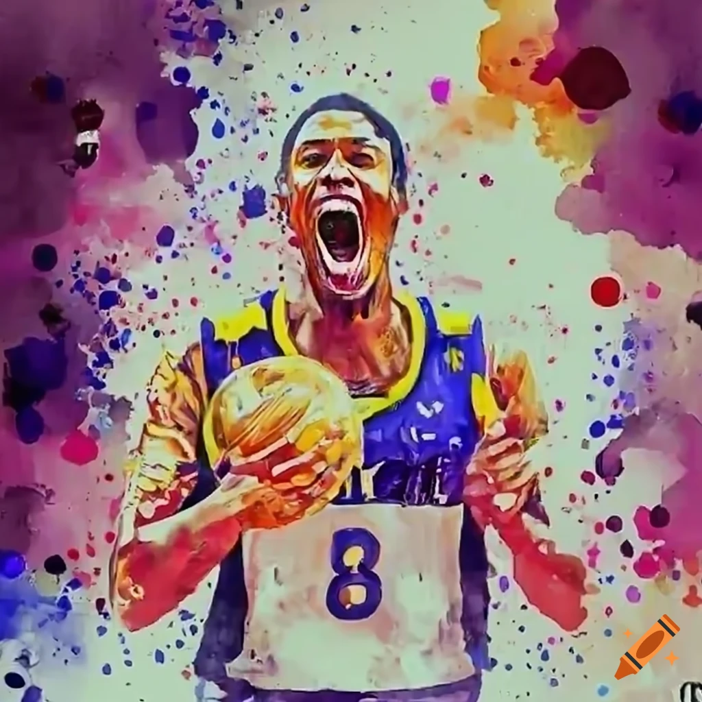 ultra-realistic image of an MVP player with a trophy