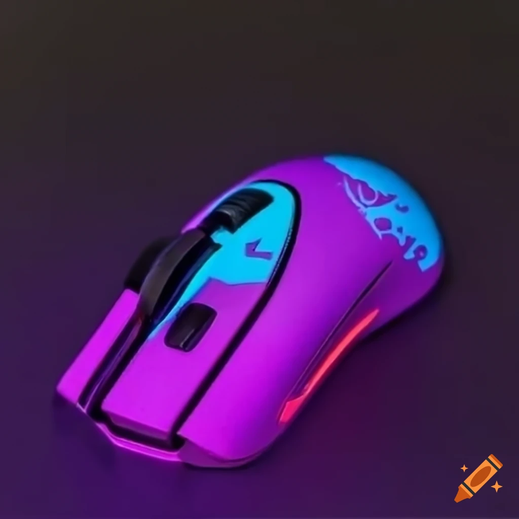 Rem Gaming Mouse With Purple Logo On Craiyon