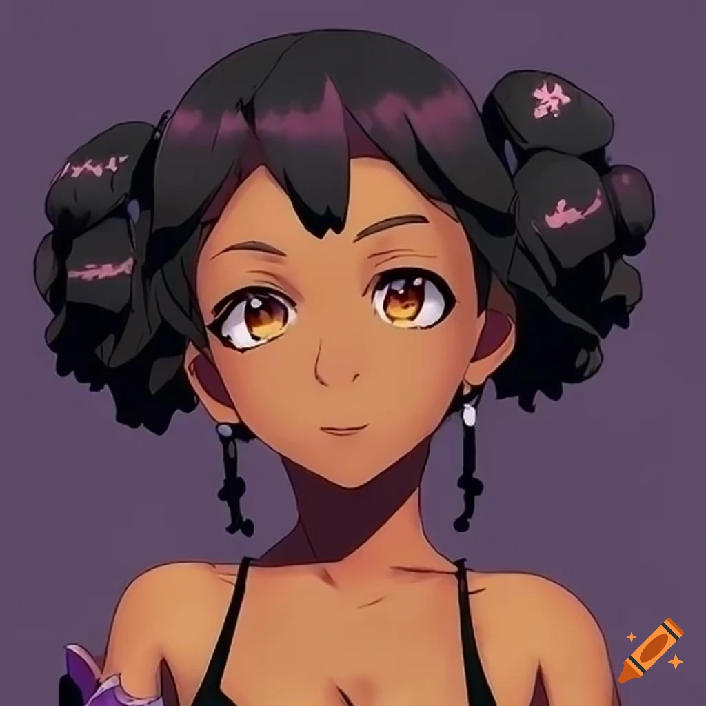 Black Anime Girl This Anime Girl Stock Illustration 2203163557 |  Shutterstock