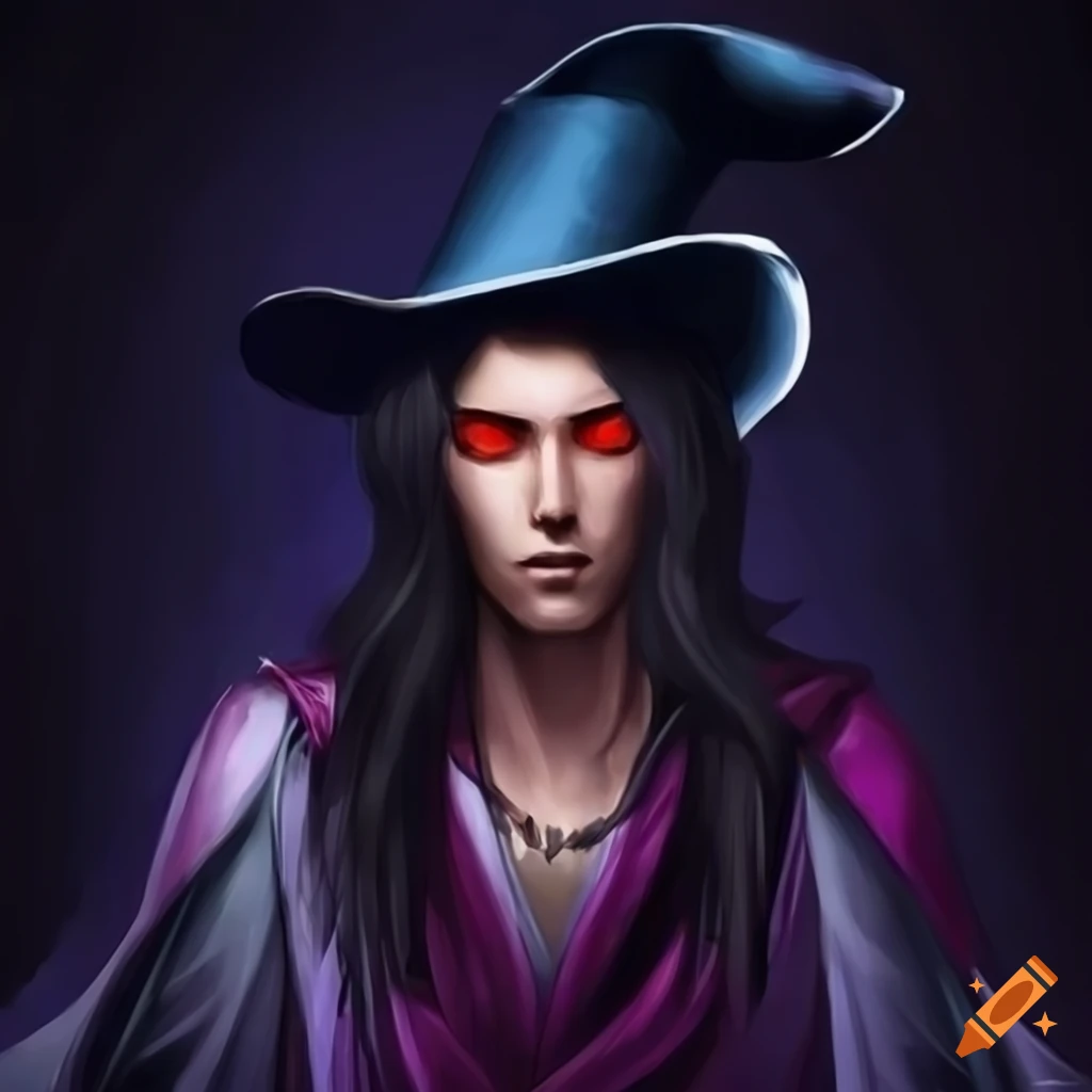 Dark magician with an evil grin on Craiyon