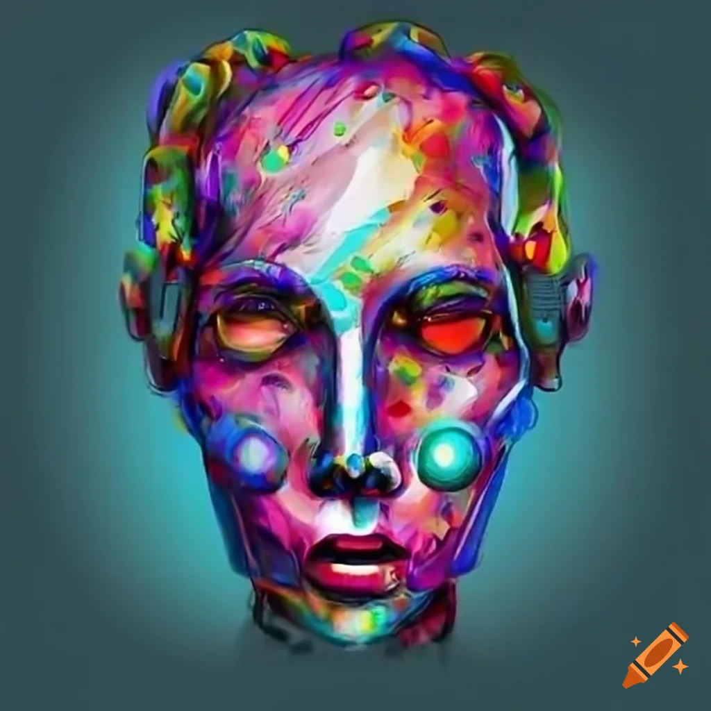 Colorful robotic face mask