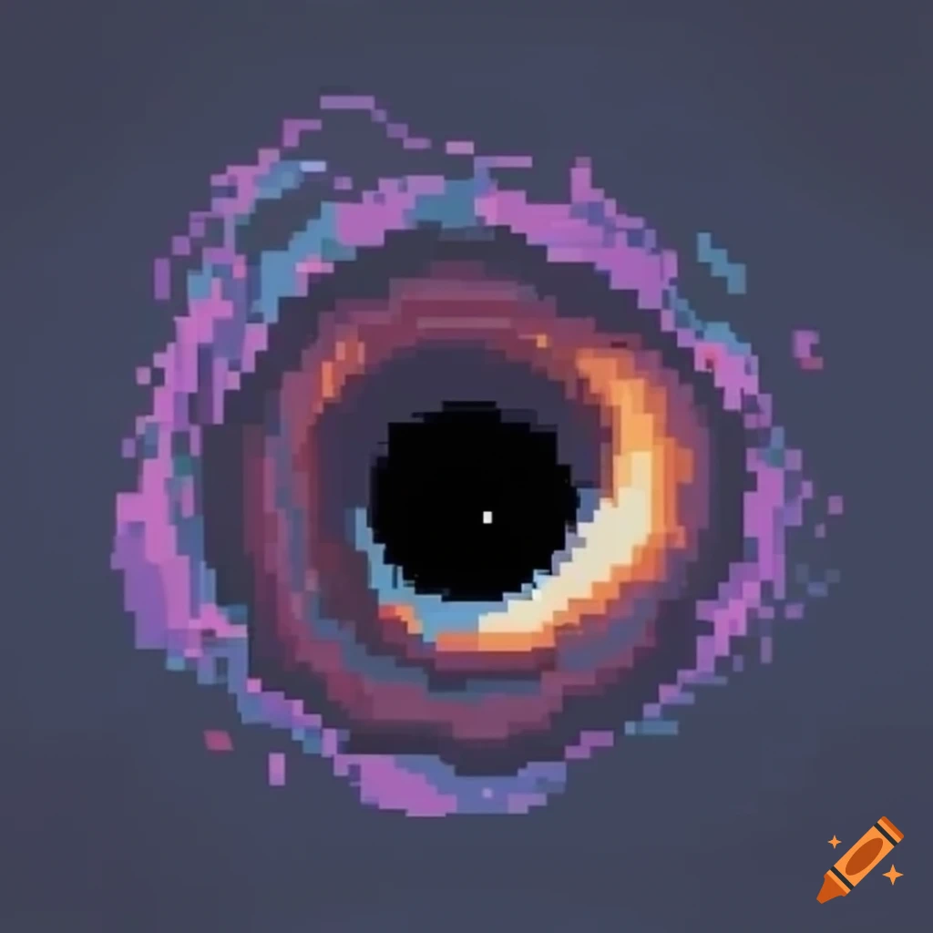 pixel art of a mesmerizing black hole