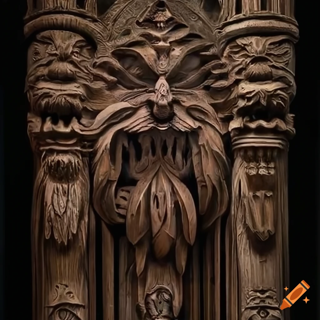 high-definition sculpture of a moth werewolf motif