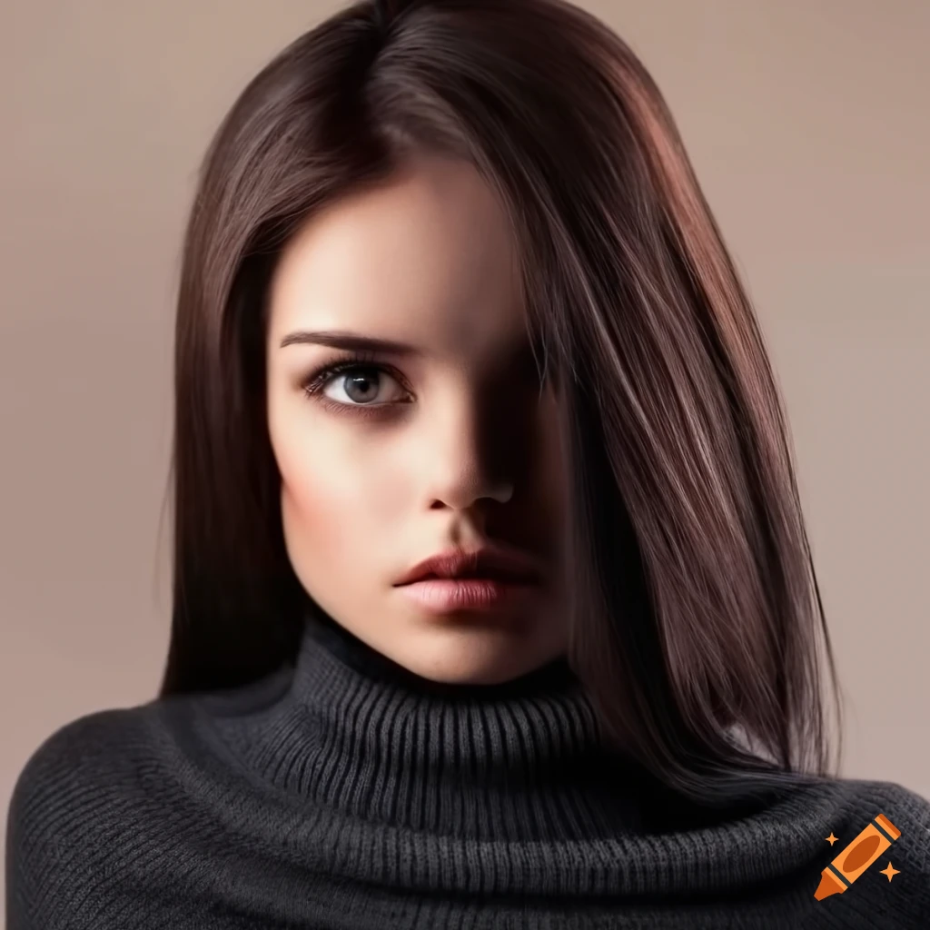 portrait of a beautiful young woman with brown hair and eyes