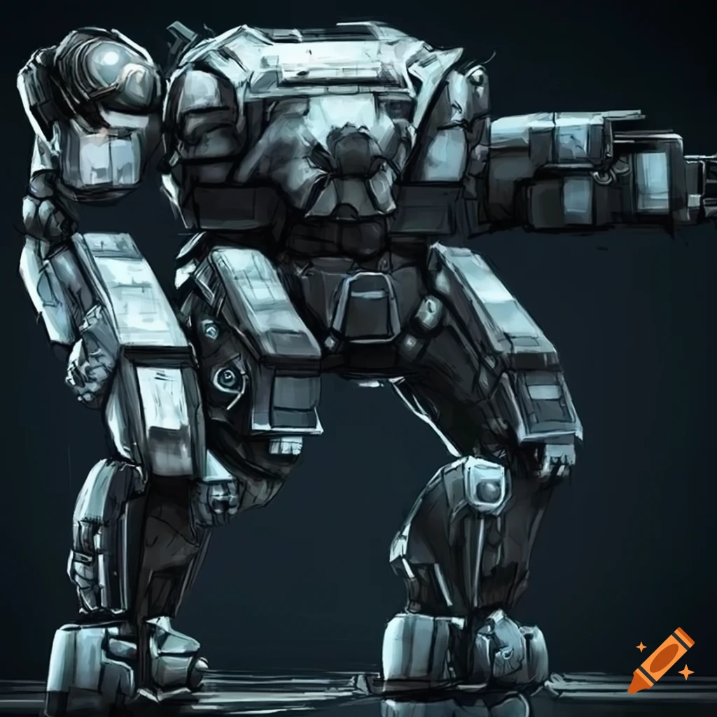 image of a black mech suit with a cross symbol