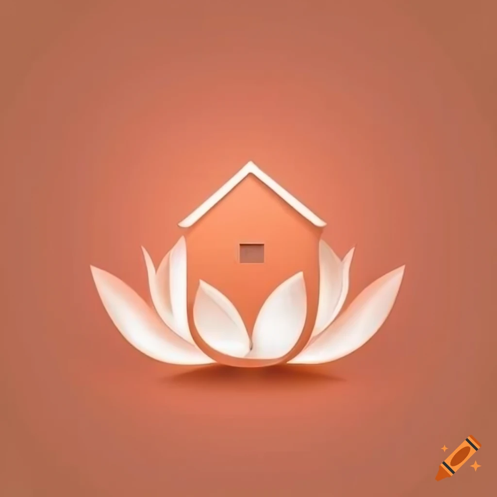 Orange house logo inspired by white lotus on Craiyon