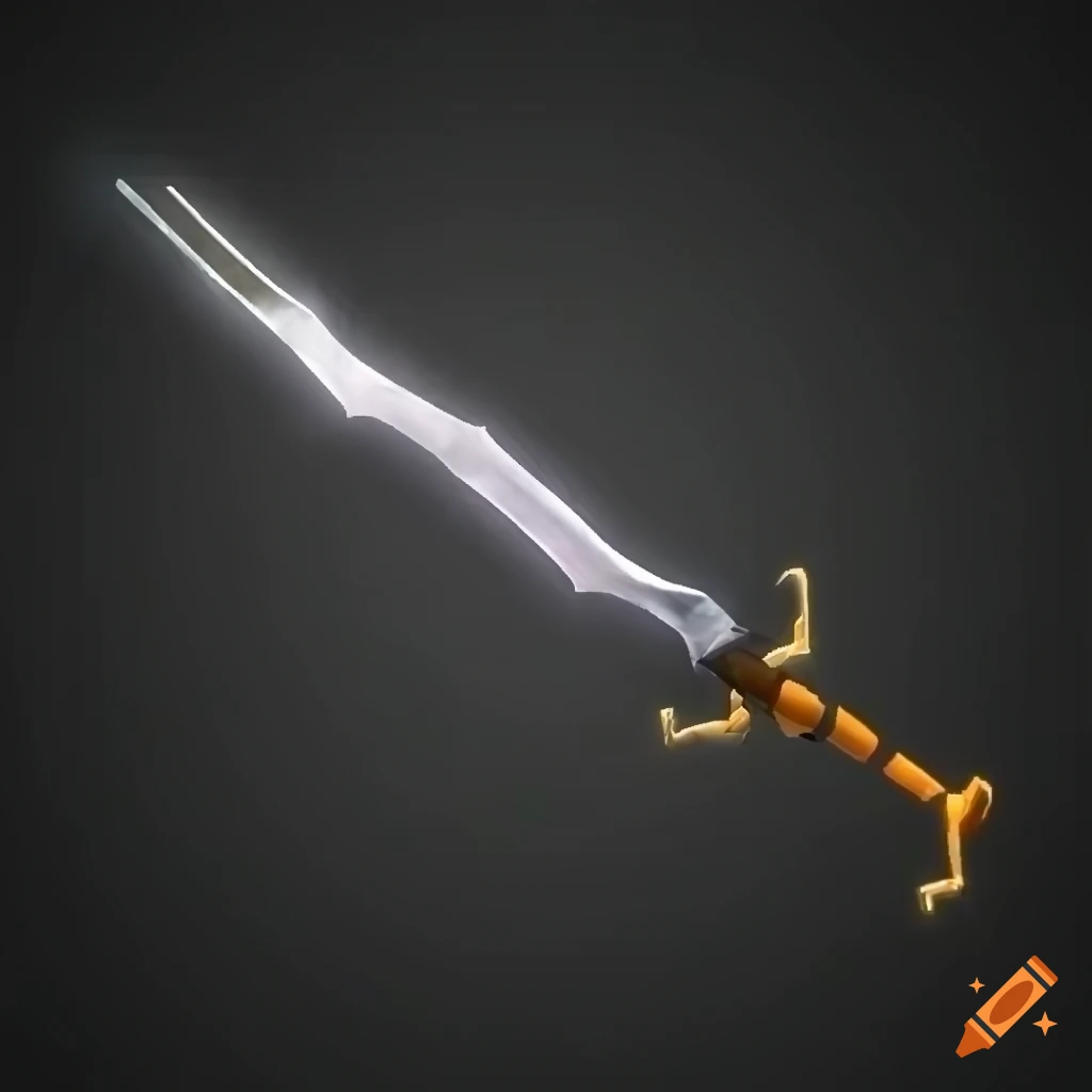 Glowing sword in the virtual world of roblox