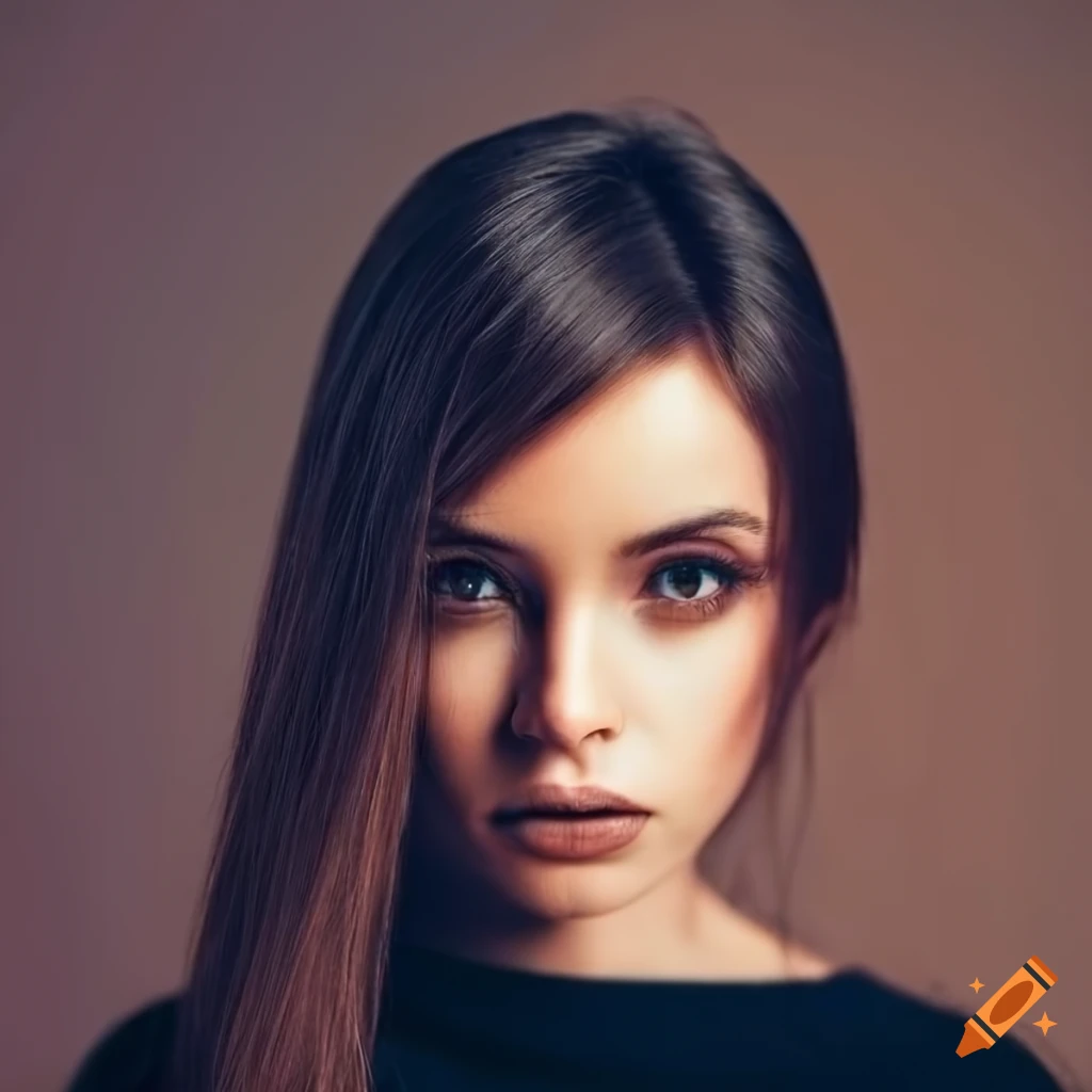 portrait of a beautiful young woman with dark brown hair