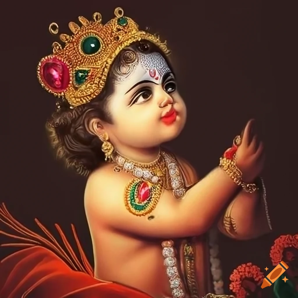 Lord krishna embracing his brother balram on Craiyon