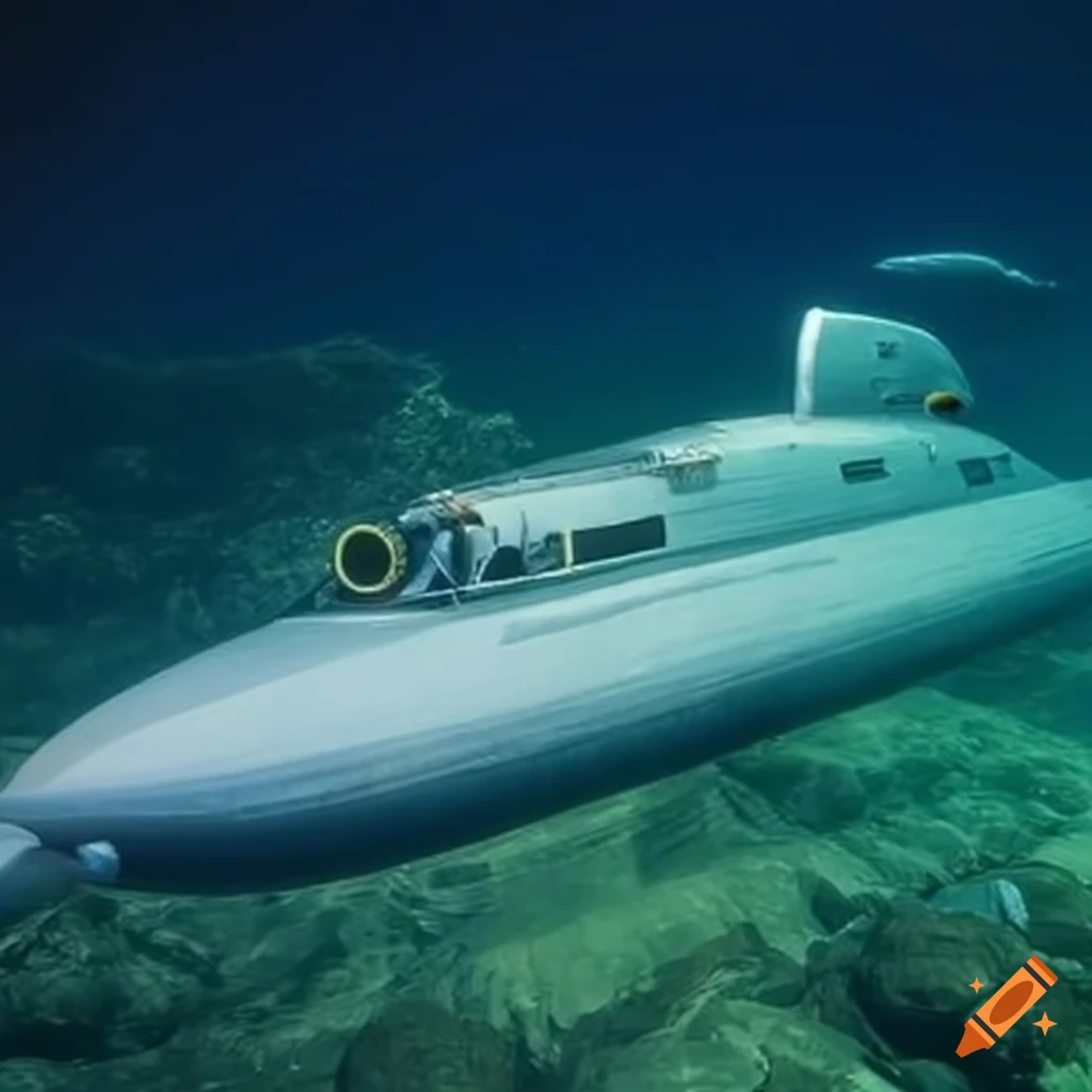 Futuristic submarine for an alien world