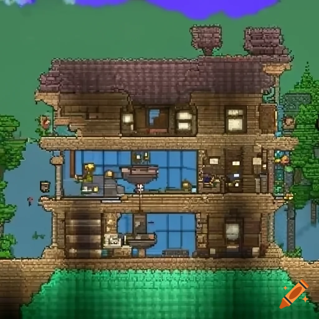 Image Of A Small House In Terraria On Craiyon