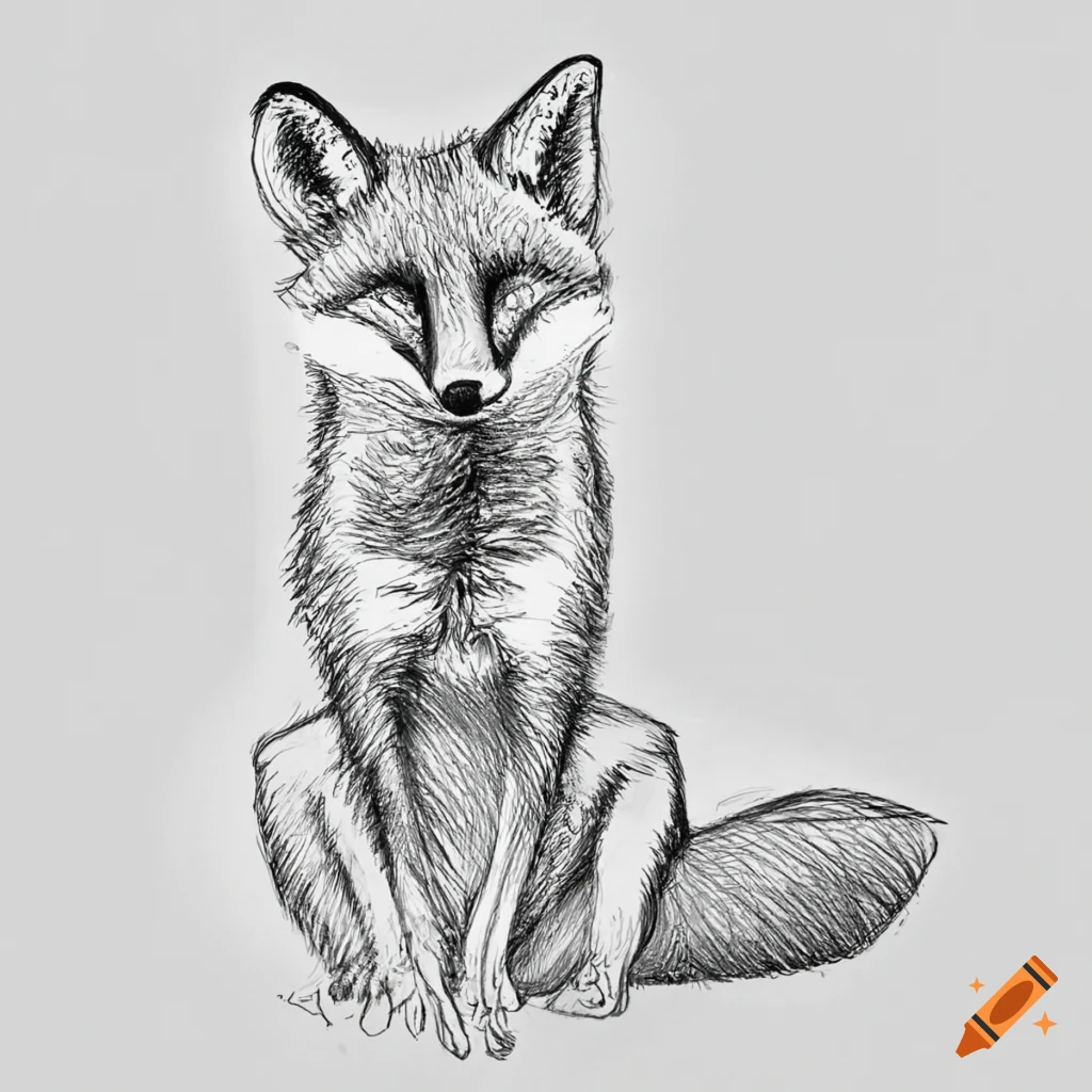 Sketch of a fox on Craiyon