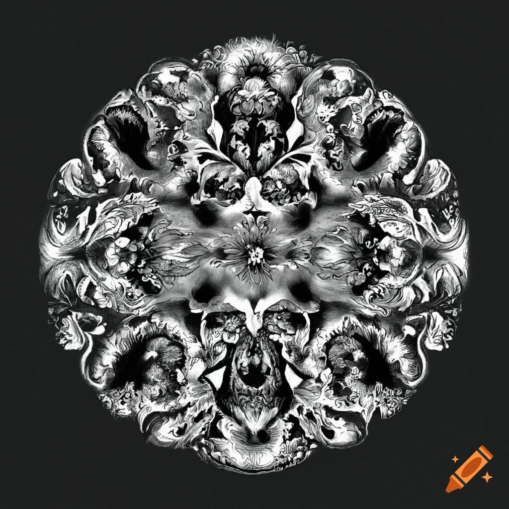 repeating pattern of moon flowers