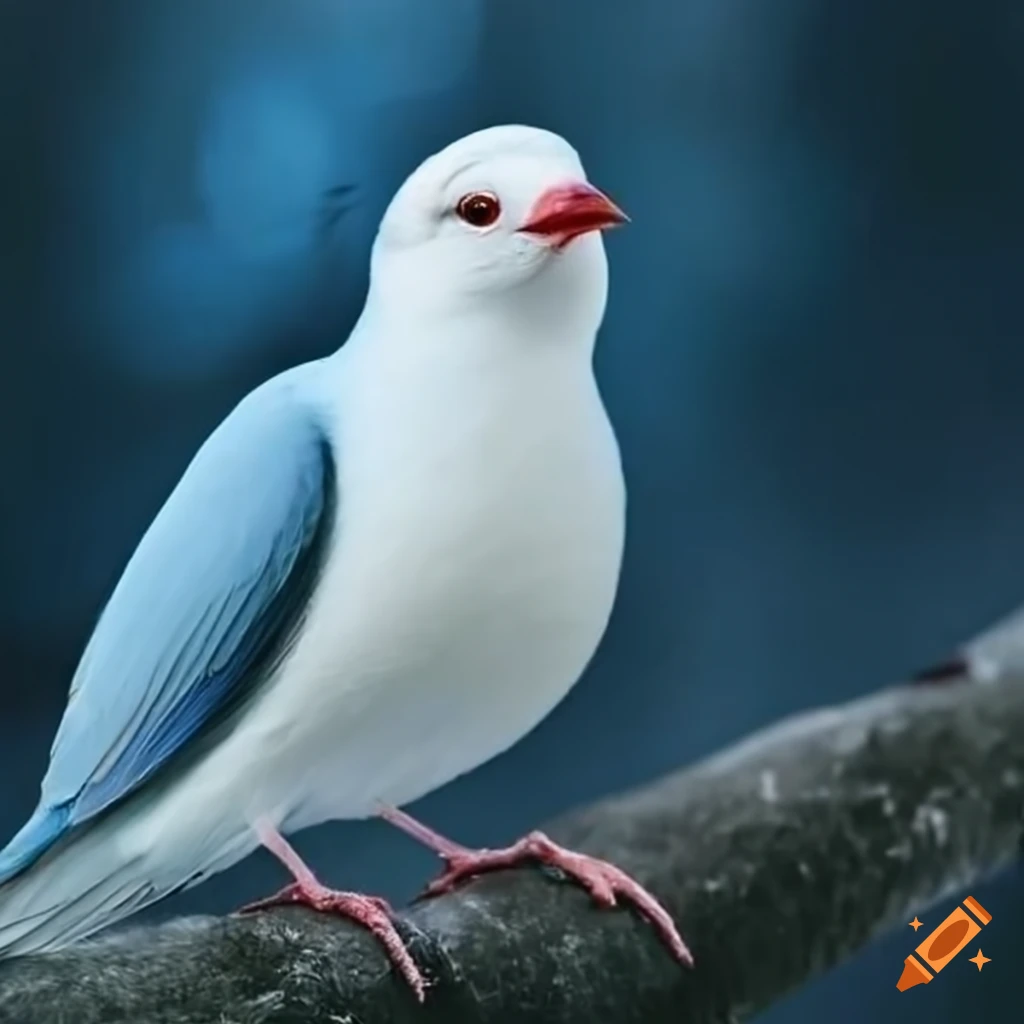 Snow white bird perched on a branch on Craiyon
