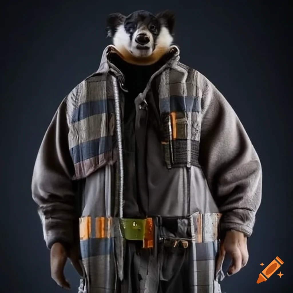 Badger wearing construction clothing