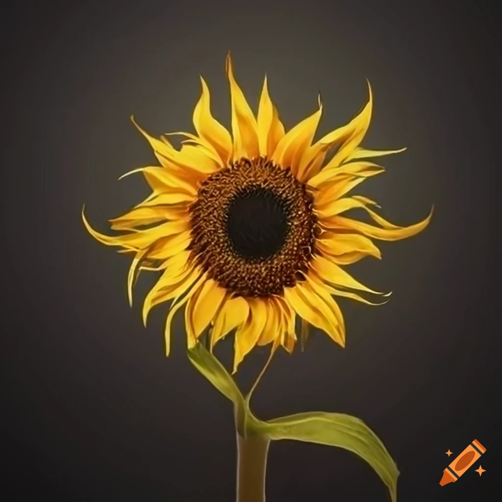 artistic depiction of a whole sunflower