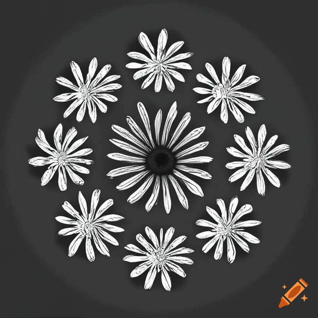 circular arrangement of boho daisies