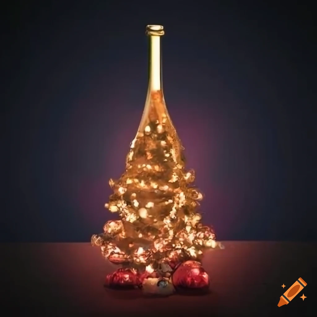 Festive christmas tree with wine bottles on Craiyon